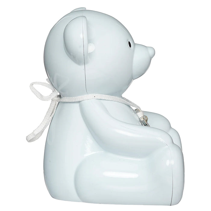 Caroline Collection Teddy Bear Bank with Cross Necklace - Blue