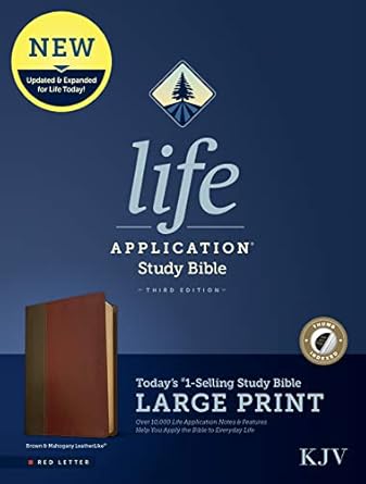 KJV Life Application Bible Lg Print Lthrlike Brown/Mahogany IDX 3rd Edition - Morning Star Christian Bookstores