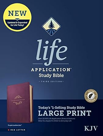 KJV Life Application Study Bible Lg Print LthrLike Purple IDX 3rd Edition - Morning Star Christian Bookstores
