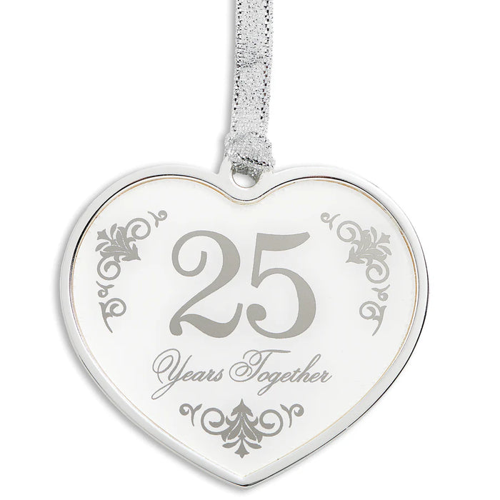 25th Wedding Anniversary Heart Ornament