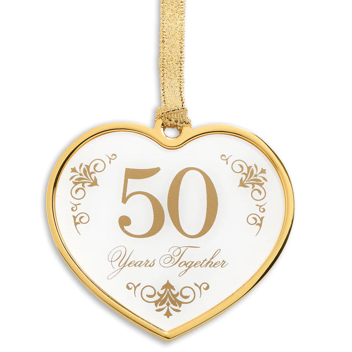 Caroline Collection 50th Wedding Anniversary Heart Ornament
