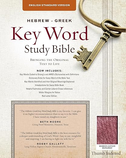 ESV KEYWORD STUDY BIBLE BURGUNDY BONDED LTHR IDX - Morning Star Christian Bookstores