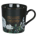 Strength and Dignity Black Floral Ceramic Coffee Mug - Morning Star Christian Bookstores