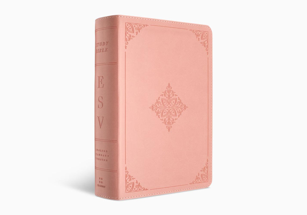 ESV Study Bible, Personal Size TruTone®, Blush Rose, Fleur-de-lis Design