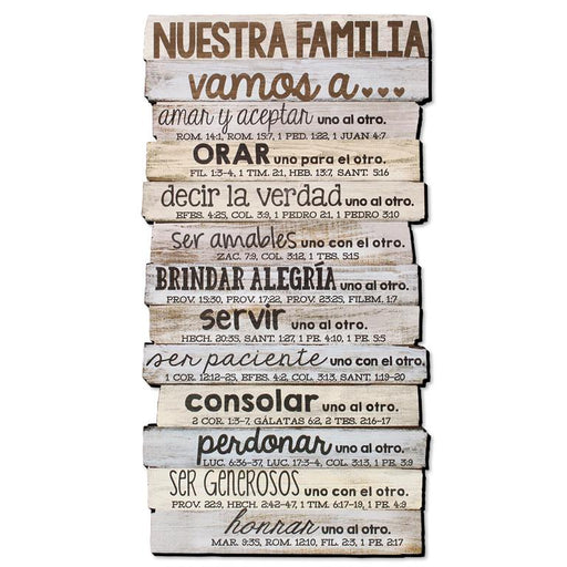 Wall Decor Stacked Nuestra Familia 16.5" - Morning Star Christian Bookstores