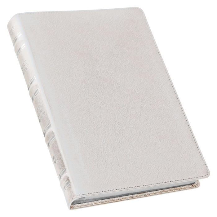 KJV Giant Print Bible - Full Grain White Leather IDX