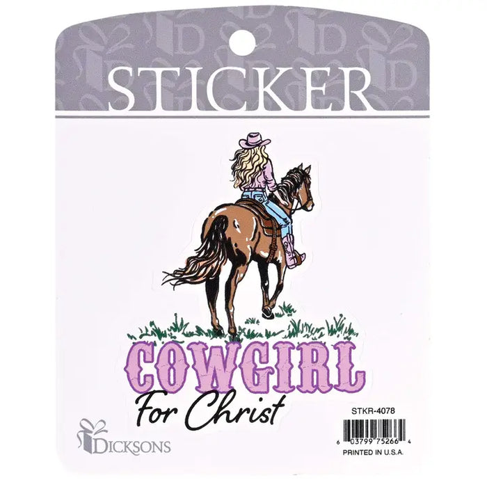 Sticker Cowgirl For Christ with Horse