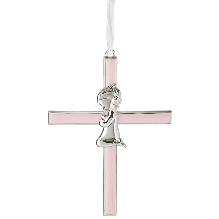Caroline Collection Praying Child Metal Cross - Girl