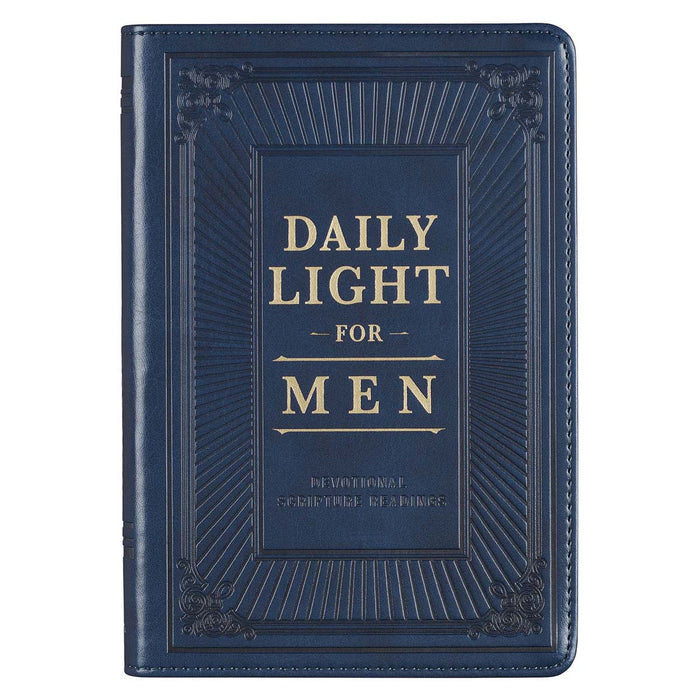 Devotional Daily Light for Men Navy Leatherlike - Morning Star Christian Bookstores