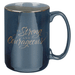 Be Strong and Courageous Navy Ceramic Mug - Morning Star Christian Bookstores