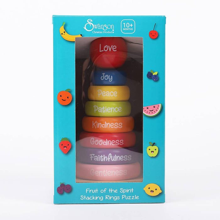 Wooden Puzzle - Stacking Rings - Fruit of the Spirit - Morning Star Christian Bookstores