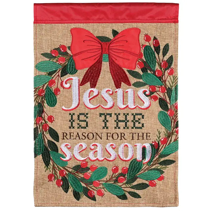 Flag Applique Burlap Jesus Is the Reason