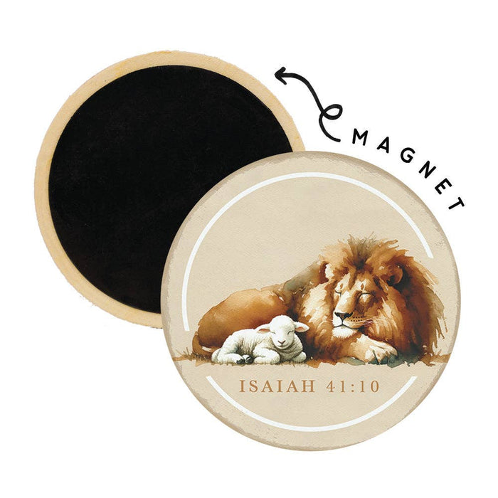 Lion Lamb Isaiah - Round Magnets MGO1425 - Morning Star Christian Bookstores