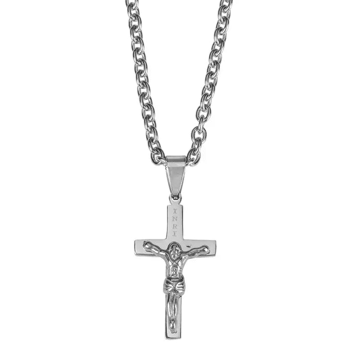 Silver Plated Crucifix 24"