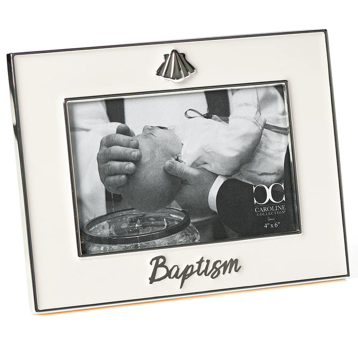 Caroline Collection Baptism Keepsake Frame with Shell Accent