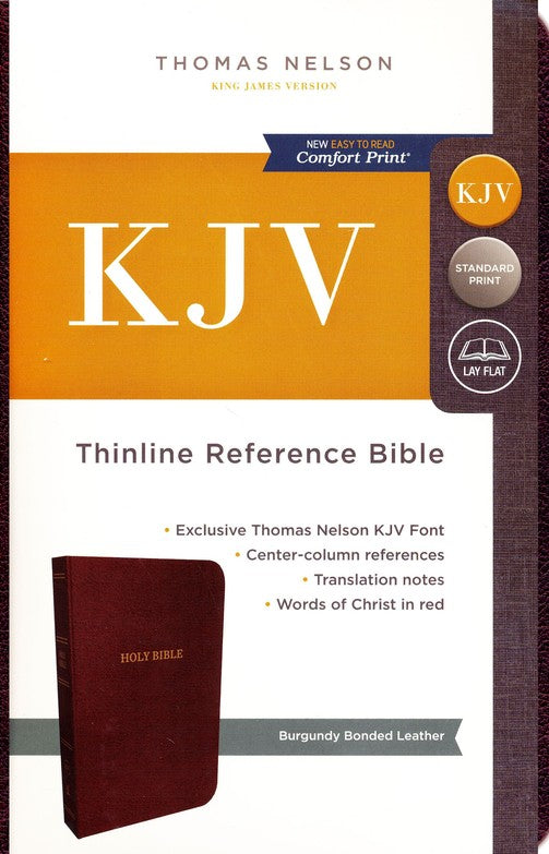 KJV Thinline Reference Bible (Burgundy Bonded Leather) - Morning Star Christian Bookstores