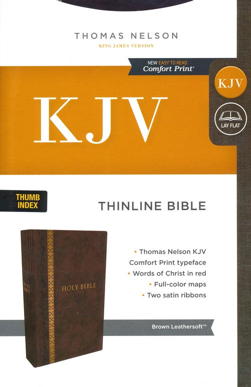KJV Thinline Bible, Indexed (Brown Leathersoft) - Morning Star Christian Bookstores