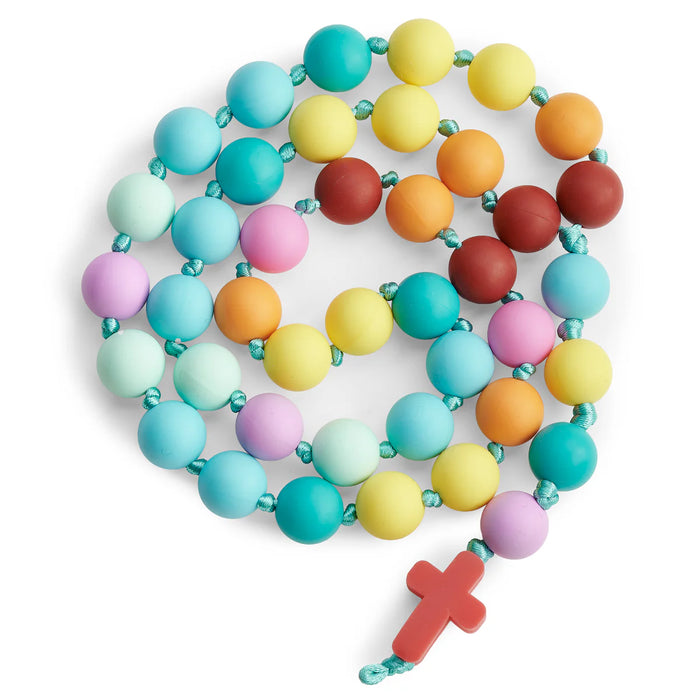 Blessed By God Silicone Rosary Necklace Teether