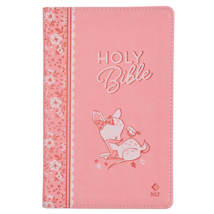 Pink Faux Leather NLT Baby Keepsake Bible for Girls - Morning Star Christian Bookstores