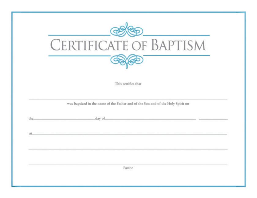 CERTIFICATE OF BAPTISM FOIL 6pkg