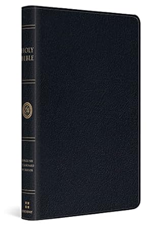 ESV Large Print Thinline Bible Genuine Leather Black - Morning Star Christian Bookstores