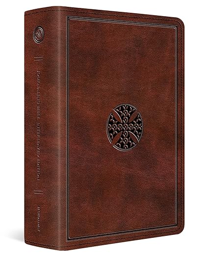 ESV Journaling Bible Interleaved TruTone®, Mahogany, Mosaic Cross Design - Morning Star Christian Bookstores