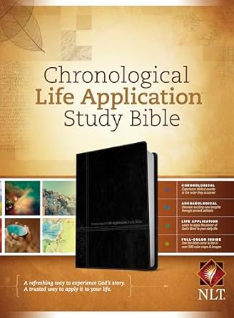 NLT Chronological Life Application Study LeatherLike Black