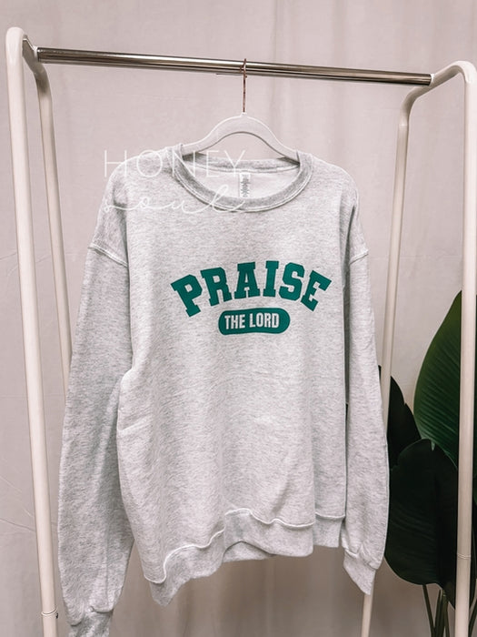 Praise The Lord Graphic Print Sweatshirt Ash