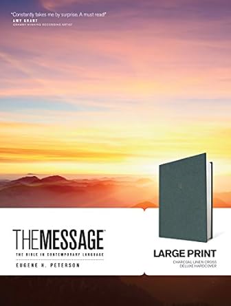 The Message Lg Print Hardcover Charcoal Linen