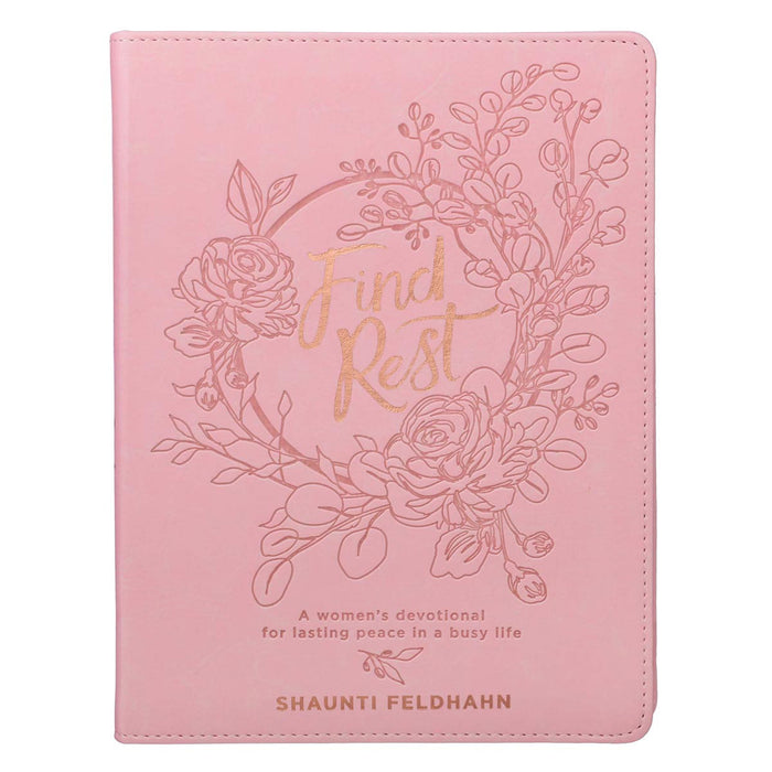FIND REST DEVOTIONAL Pink Faux Leather - SHAUNTI FELDHAHN