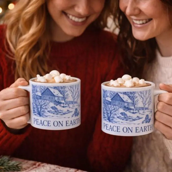 Mug Skaters Peace On Earth Ceramic 11 oz