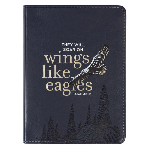 Journal Handy Navy Blue Wings Like Eagles Isaiah 40:31 - Morning Star Christian Bookstores