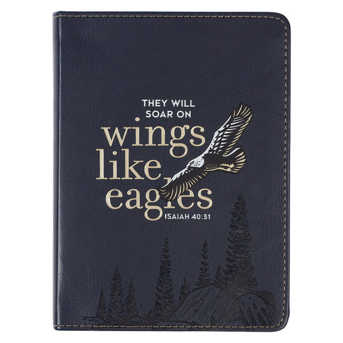 Journal Handy Navy Blue Wings Like Eagles Isaiah 40:31 - Morning Star Christian Bookstores