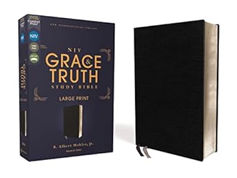 NIV, The Grace and Truth Study Bible, Large Print, European Bonded Leather, Black, Red Letter, Comfort Print - Morning Star Christian Bookstores