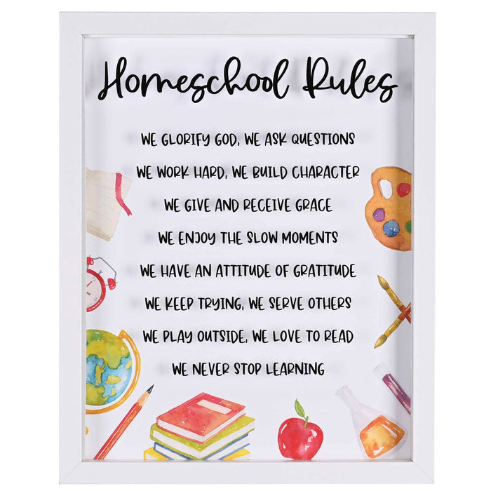 Framed Wall Art Homeschool Rules 11x14 - Morning Star Christian Bookstores