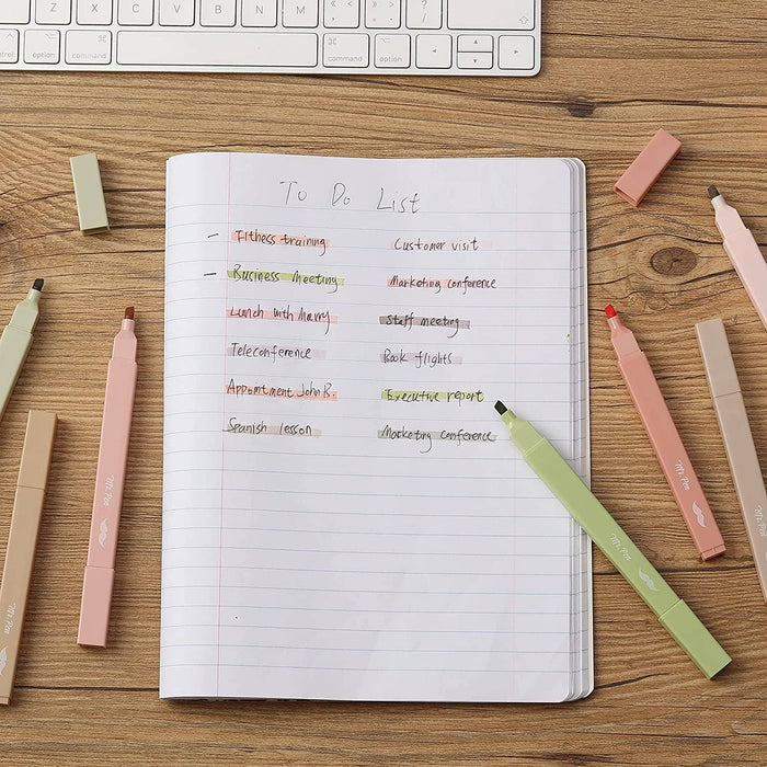 Mr. Pen- Aesthetic Highlighters, 8 pcs, Chisel Tip - Morning Star Christian Bookstores