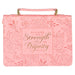 Strength and Dignity Large Rose Pink Faux Leather Bible Cover - Morning Star Christian Bookstores