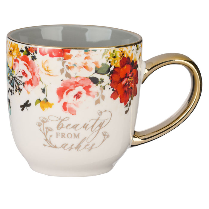 Beauty From Ashes Red Marigold Ceramic Mug - Morning Star Christian Bookstores