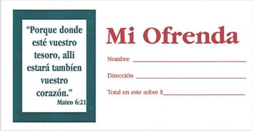 Mi Ofrenda 100ct Offering Envelopes - Morning Star Christian Bookstores