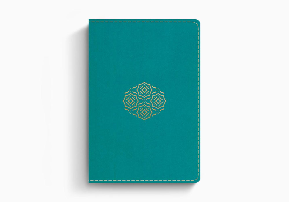 ESV Large Print, Compact Bible, Red Letter, TruTone®, Teal, Bouquet Design