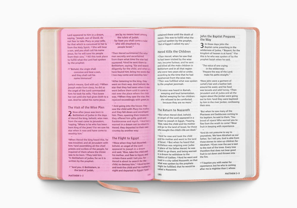 ESV Holy Bible: Dyslexia-Friendly Edition, TruTone, Blush Rose, Fleur-de-lis Design