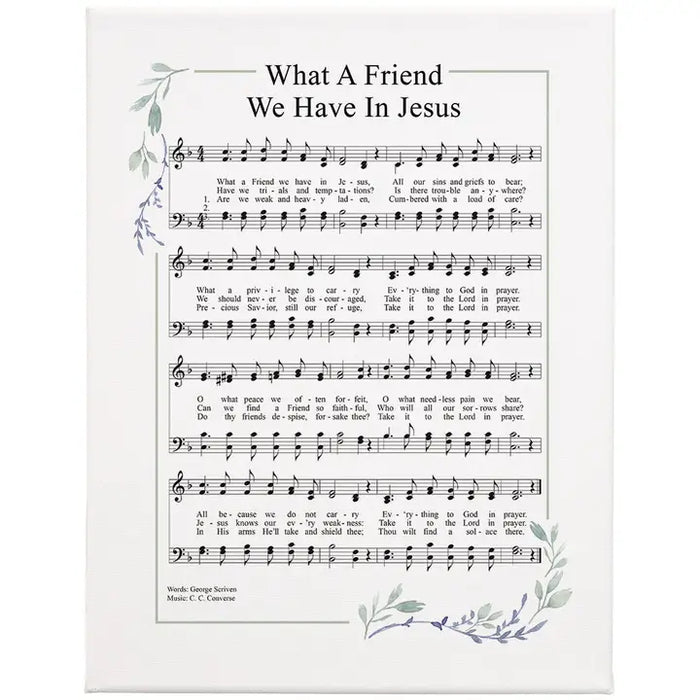 What A Friend Hymn - Wrapped Canvas