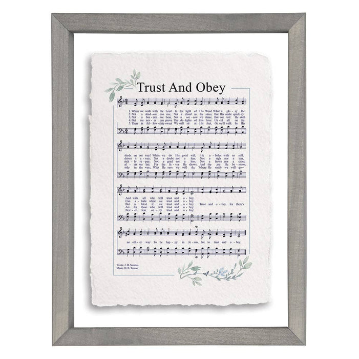 Trust Obey Hymn - Floating Art Rectangle FAR1237 - Morning Star Christian Bookstores