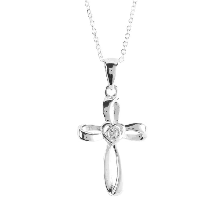 Necklace Womens Ribbon Cross You Are 18"