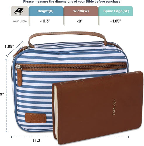 Blue Striped Bible Case