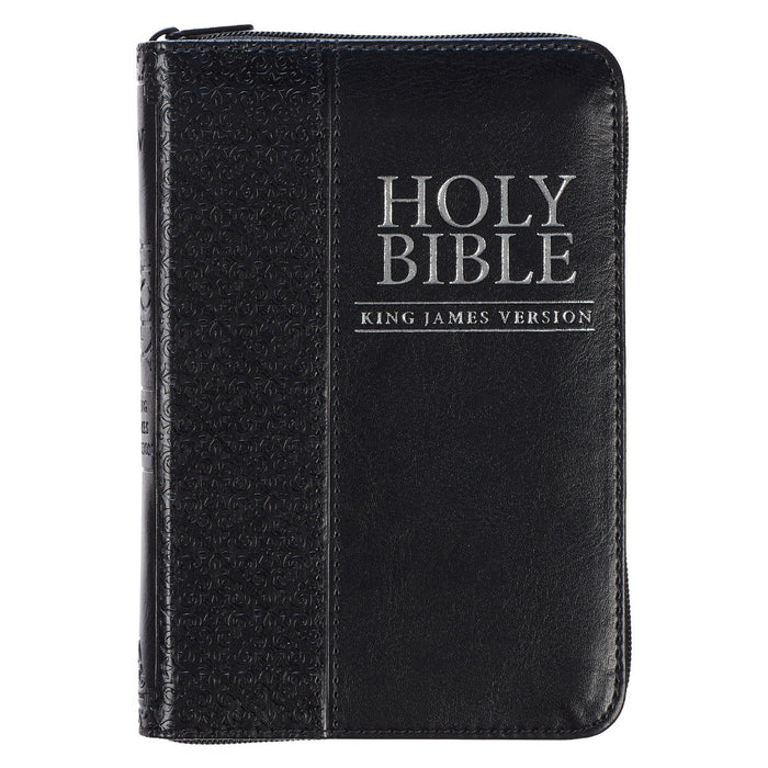 KJV Mini Pocket Bible Leatherlike Black w/Zipper
