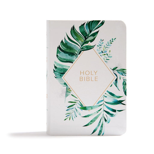 KJV On-the-Go Bible, White Floral Textured LeatherTouch - Morning Star Christian Bookstores