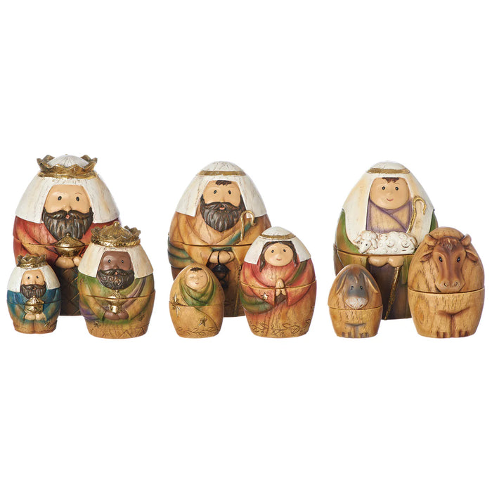 Colorful Nativity Nesting Set