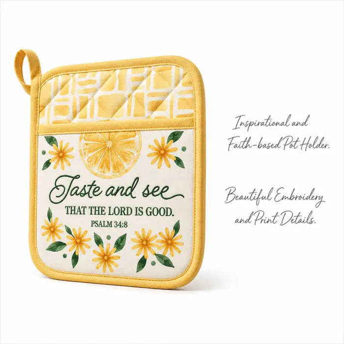 Potholder Taste and See Psalm 34:8