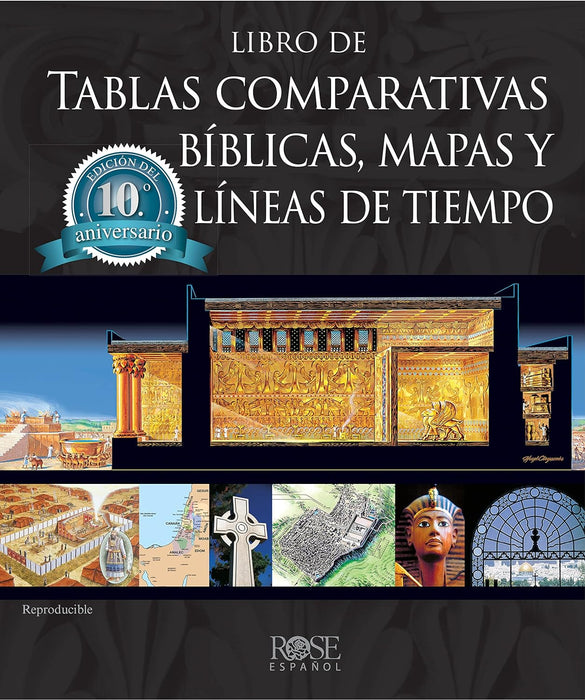 Libro de tablas comparativas bíblicas, mapas y líneas de tiempo,